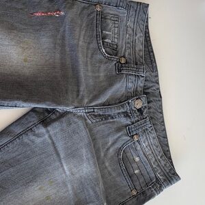 Y2K celeb favorite Vintage 1 distressed black moto jean shorts low rise grunge